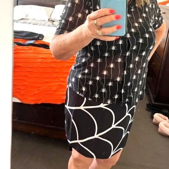 Gorgeous black and white web mini skirt sz xxl - Picture 6 of 11
